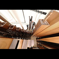 Berlin, St. Hedwigs-Kathedrale, Pedalpfeifen ganz hinten in der Orgel hinter dem Rckpositiv