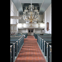 Krummhrn, Reformierte Kirche, Innenraum in Richtung Orgel