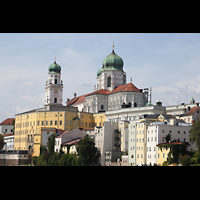 Passau, Dom St. Stephan, Ansicht vom Dreiflsseleck (Innseite)
