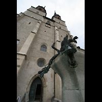 Halle (Saale), Marktkirche Unserer Lieben Frauen, Doppelturmfassade vom Hallmarkt aus