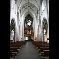 Kln (Cologne), St. Severin, Innenraum / Hauptschiff in Richtung Orgel