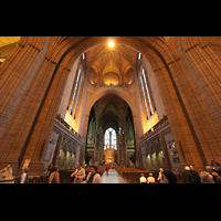 Liverpool, Anglican Cathedral, Innenraum / Hauptschiff in Richtung Chor