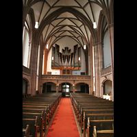 Frankfurt am Main, Dreiknigskirche, Innenraum / Hauptschiff in Richtung Orgel