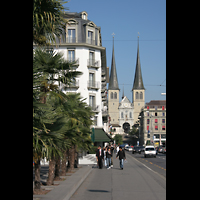 Luzern, Hofkirche St. Leodegar, Auenansicht vom Schweizerhofquai