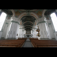 Sankt Gallen (St. Gallen), Kathedrale, Blick vom Choir zur groen Orgel