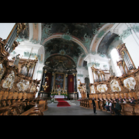 Sankt Gallen (St. Gallen), Kathedrale, Chororgel aus zwei gegenberliegenden Teilen