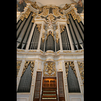 Sankt Urban (St. Urban), Klosterkirche, Orgelprospekt mit Spieltisch