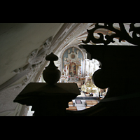 Engelberg, Klosterkirche, Blick vom Orgeldach in die Kirche