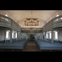 Harpstedt, Christuskirche, Innenraum / Hauptschiff in Richtung Orgel