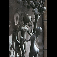 Magdeburg, Kathedrale St. Sebastian, Hauptportal-Detail: Adam und Eva