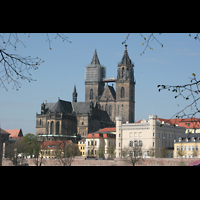 Magdeburg, Dom St. Mauritius und Katharina, Auenansicht von der Elbe aus