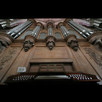 Laon, Cathdrale, Orgel mit Spieltisch