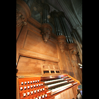 Laon, Cathdrale, Spieltisch und Orgel