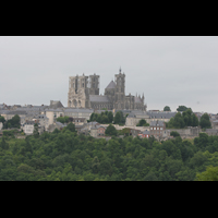 Laon, Cathdrale, Gesamtansicht von der Stadt aus