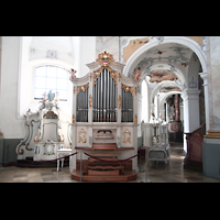 Bad Staffelstein, Wallfahrts-Basilika, Chororgel und Seitenschiff