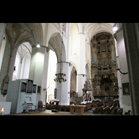 Rostock, St. Marien, Chororgel (2009 - jetzt nicht mehr vorhanden)) und Hauptorgel