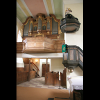 Mhlheim / Eis, Schlosskirche, Innenraum / Hauptschiff in Richtung Orgel