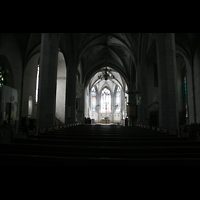 Bad Sobernheim, Matthiaskirche, Innenraum / Hauptschiff in Richtung Chor