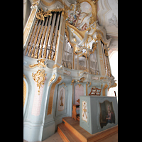 Polling, Stiftskirche St. Salvator und Heilig-Kreuz, Orgel und Spieltisch