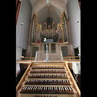 Mnchen (Munich), Mariahilf-Kirche, Spieltisch mit Hauptwerk und Chamaden