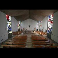 Mnchen (Munich), St. Willibald, Blick von der Orgelempore in die Kirche