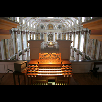 Mnchen (Munich), Brgersaalkirche, Spieltisch mit Blick ber das Rckpositiv in die Kirche