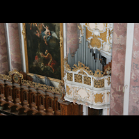 Frstenfeldbruck, Klosterkirche, Blick vom Seitenumgang auf die Chororgel