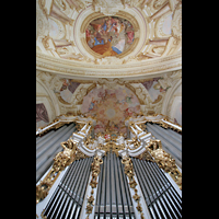 St. Florian, Stiftskirche, Positiv und Orgelprospekt