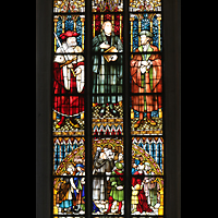 Leipzig, Thomaskirche, Bunte Glasfenster mit Martin Luther-Motiv