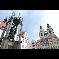 Wittenberg, Stadtkirche St. Marien, Lutherdenkmal und Stadtkirche