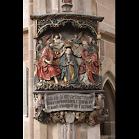 Nrnberg (Nuremberg), Frauenkirche am Hauptmarkt, Epitaph des Hans Rebeck mit Marienkrnung aus dem Jahr 1500