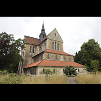 Braunschweig, Klosterkirche St. Mariae, Ansicht vom Chor aus mit Klostergarten