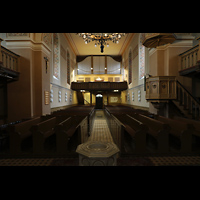 Berlin, Friedenskirche Niederschnhausen, Innenraum in Richtung Orgel