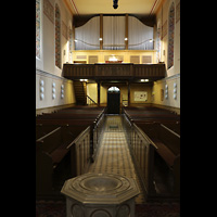 Berlin, Friedenskirche Niederschnhausen, Innenraum in Richtung Orgel