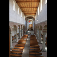 Schaffhausen, Mnster (ehem. Kloster zu Allerheiligen), Innenraum in Richtung Chor, Blick von der Orgelempore