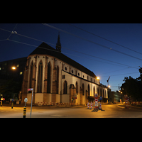 Basel, Predigerkirche, Auenansicht bei Nacht
