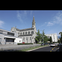 Vevey, Notre-Dame, Auenansicht von der Rue des Chenevires aus