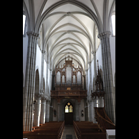 Vevey, Notre-Dame, Innenraum in Richtung Orgel