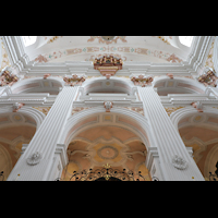 Luzern, Jesuitenkirche, Kirchenrckwand mit Orgel perspektivisch