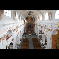 Luzern, Jesuitenkirche, Blick ber das Rckpositiv in die Kirche