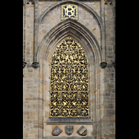 Praha (Prag), Katedrla sv. Vta (St. Veits-Dom), Goldenes Gitter am Hauptturm