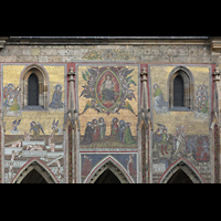 Praha (Prag), Katedrla sv. Vta (St. Veits-Dom), Glasmosaik ber der goldenen Pforte am sdlichen Querhaus