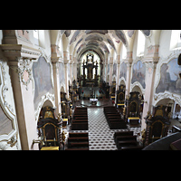 Praha (Prag), Strahov Klter Bazilika Nanebevzet Panny Marie (Klosterkirche), Blick von der Orgelempore in die Klosterkirche