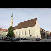 Grlitz, Dreifaltigkeitskirche, Abendlicher Blick von der Nordwestseite des Obermarkts auf die Kirche