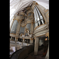 Rostock, St. Marien, Blick von der Orgelempore hinauf zur Orgel