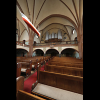 Rostock, Heiligen-Geist-Kirche, orgelempore mit Kirchenschiff