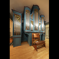 La Tour-de-Peilz, Temple de Saint-Thodule, Orgel mit Spieltisch seitlich