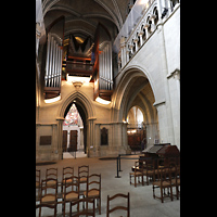 Lausanne, Cathdrale, Hauptorgel mit mobilem Spieltisch