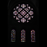 Lausanne, Cathdrale, Fensterrosette im sdlichen Querhaus