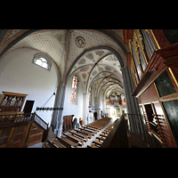 Lausanne, Saint-Franois, Blick von der spanischen Orgelempore auf die beiden anderen Orgeln